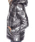 Фото #6 товара Women's Metallic Puffer Coat With Hoodie