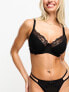 Фото #1 товара Ivory Rose Fuller Bust cut & sew padded lace bra in black