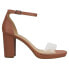 Фото #1 товара Chinese Laundry Teri Clear Strap Block Heels Womens Brown, Clear Dress Sandals