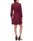 ფოტო #3 პროდუქტის Women's Satin Shawl-Collar Fit & Flare Dress