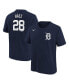 ფოტო #1 პროდუქტის Big Boys Javier Baez Navy Detroit Tigers Home Player Name and Number T-shirt