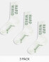 ONLY & SONS 3 pack tennis socks with Metalica print in washed sage green