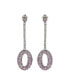 Фото #1 товара Pink Sapphire & Lab-Grown White Sapphire Oval Circle Drop Dangle Earrings in Sterling Silver by Suzy Levian