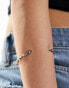 ASOS DESIGN cuff bracelet with skinny molten design in silver tone