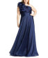 Фото #3 товара Women's Plus Size One-Shoulder Ruffle Evening Gown