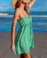 ფოტო #3 პროდუქტის Women's Green Ditsy Sweetheart Mini Beach Dress