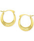 Crystal Pavé Small Hoop Earrings in 10k Gold, 0.59"
