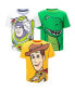 Фото #1 товара Toddler Boys Pixar Toy Story Rex Buzz Lightyear Woody 3 Pack T-Shirts to