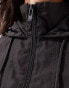 Pull&Bear boxy nylon look hooded jacket in black Черный, XS - EU 34 - фото #3