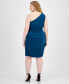 Фото #2 товара Trendy Plus Size One-Shoulder Ruched Dress
