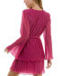 Juniors' Pleated Bell-Sleeve Dress