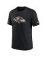 ფოტო #3 პროდუქტის Men's Black Baltimore Ravens Rewind Logo Tri-Blend T-shirt