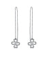 ფოტო #3 პროდუქტის Ayllu Inspirational Symbol Heart Infinity Clover For Love Luck Unity Pave CZ Chain Threader Earrings For Women Sterling Silver