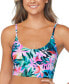 Фото #1 товара Juniors' Aruba Tropical-Print Bikini Top