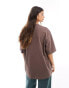 adidas Originals essentials oversized t-shirt in shadow brown