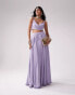 Фото #5 товара Kanya London Bridesmaid Lehenga chiffon full flare skirt co-ord in lilac grey