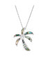 Sterling Silver Abalone Palm Tree Pendant Necklace