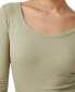 Women’s Staple Rib Scoop Neck Long Sleeve Top