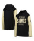 Big Boys Black New Orleans Saints Heritage Long Sleeve Hoodie T-shirt