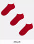 Фото #1 товара ASOS DESIGN 3 pack short ankle socks in red with frill trim