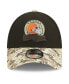 Men's Black, Camo Cleveland Browns 2022 Salute To Service 9FORTY Snapback Trucker Hat