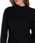 Фото #4 товара Black Label Women's Embellished Mock Neck Ribbed Sweater