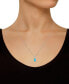 Фото #3 товара Macy's blue Topaz (1-3/8 ct. t.w.) and Diamond Accent Pendant Necklace in 14K Yellow Gold or 14K White Gold