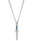 ფოტო #3 პროდუქტის Men's Cubic Zirconia Sword 24" Pendant Necklace in Stainless Steel