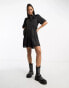 Фото #8 товара JDY satin smock mini dress in black