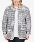 ფოტო #1 პროდუქტის Plus Size World Traveler Knit Texture Jacket with Imitation Pearl Buttons