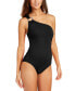 Фото #1 товара Michael Kors 291071 Essentials One Shoulder Large Logo Ring Swimsuit size 6