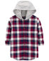 Фото #2 товара Kid Plaid Hooded Button-Down Shirt 7