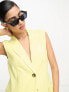 Фото #3 товара ASOS DESIGN sleeveless blazer with linen in lemon