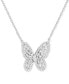 Фото #4 товара Giani Bernini cubic Zirconia Butterfly 18" Pendant Necklace in Sterling Silver, Created for Macy's
