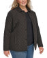 Фото #3 товара Womens Plus Size Collared Quilted Coat