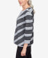 ფოტო #3 პროდუქტის Petite Classics Chevron Stripe Two for One Sweater