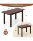 Extendable Dining Table Folding Rubber Wood Table for 4 People with Safety Locks