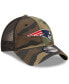 Фото #4 товара Головной убор New Era мужской военный камуфляжный черный New England Patriots Basic 9Twenty Trucker Snapback Hat