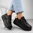 Vinceza W JAN313 black leather platform shoes