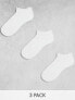 Фото #1 товара ASOS DESIGN 3 pack short ankle socks in white with frill trim