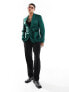 Фото #5 товара ASOS DESIGN super skinny smoking jacket in dark green