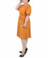 ფოტო #3 პროდუქტის Plus Size Elbow Sleeve Swiss Dot Dress
