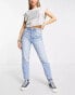 Фото #3 товара Bershka mom jeans in mid blue