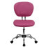 Mid-Back Pink Mesh Swivel Task Chair With Chrome Base