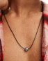 Фото #3 товара Faded Future cord neckalce with grey pearl pendant in black