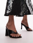 Topshop Gisele toe post heeled mule in black Черный, 39 - фото #1