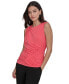 Фото #3 товара Women's Crewneck Sleeveless Side-Ruched Knit Top