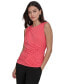 Women's Crewneck Sleeveless Side-Ruched Knit Top