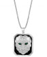 EFFY® Men's Diamond (1/2 ct. t.w.) & Emerald Accent Black Enamel Lion 22" Pendant Necklace in Sterling Silver
