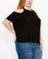 ფოტო #3 პროდუქტის Plus Size Thermal Cold Shoulder Tee